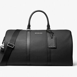 Michael Kors Cooper XL Pebble Leather Duffel (Black) Brand New